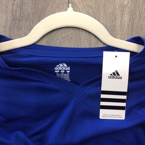 Adidas Climalite Womens Short Sleeve Athletic Tee Size Extra Large Royal Blue - Picture 2 of 3